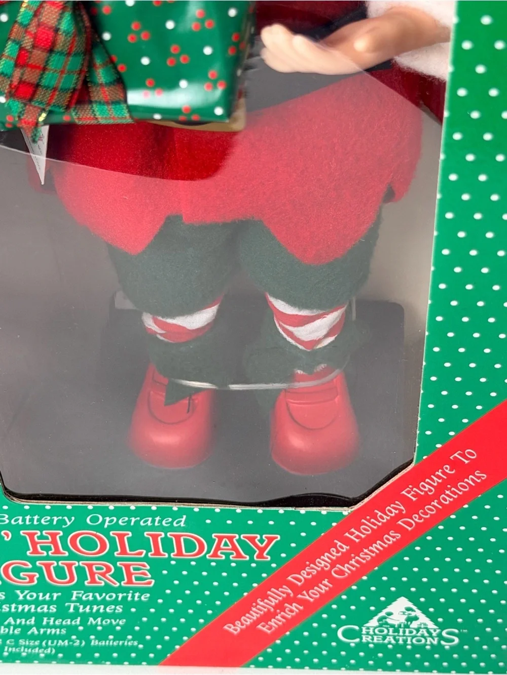 Holiday Creations 16” Moving Figure Plays Musical Christmas Battery Operated Elf